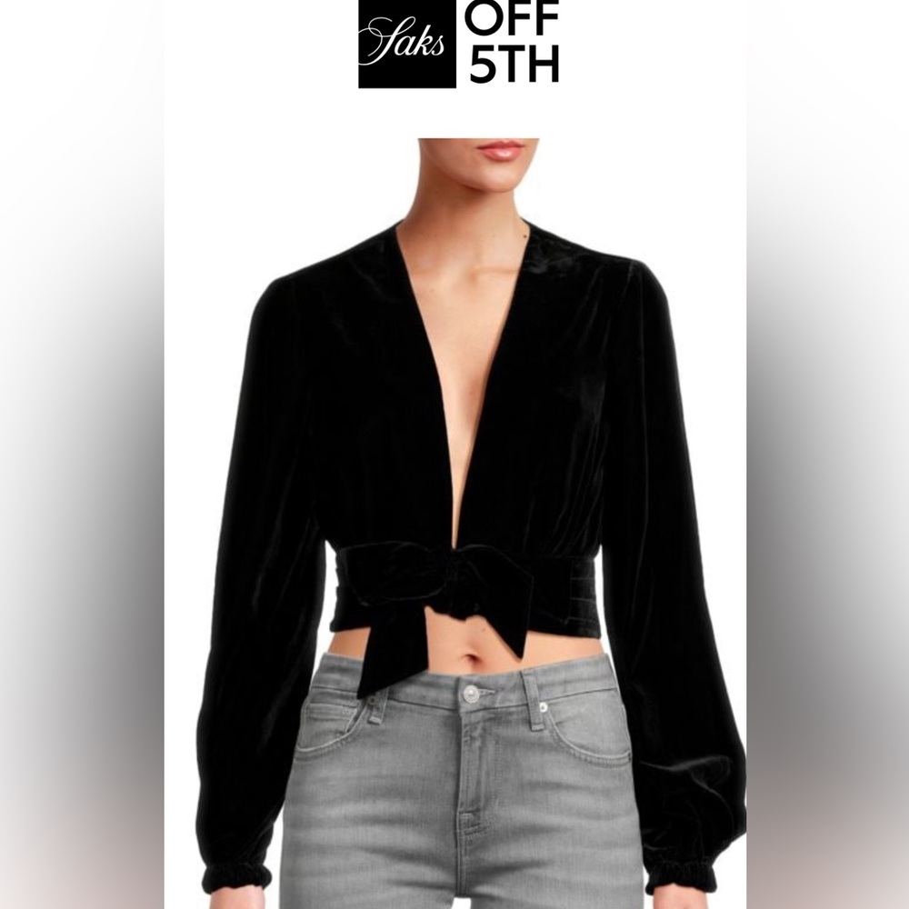 Ramy Brook Jaxson Velvet Cropped Top small BNWT